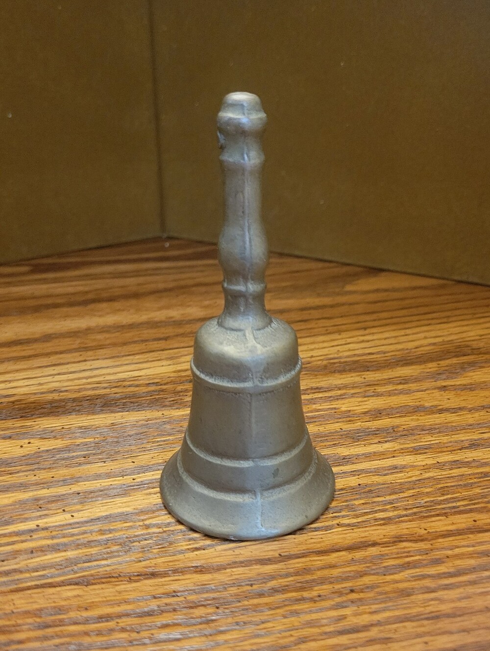 Vintage Metal Hand Bell in Antique Brass Tone